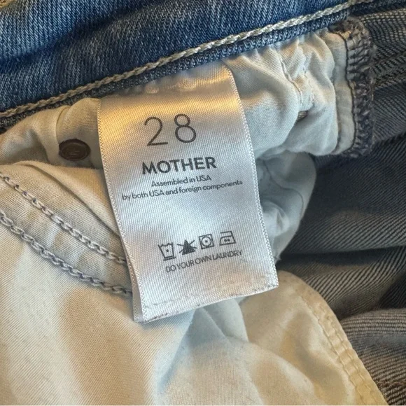 Mother Women’s Denim Jeans Tripper Ankle Fray Layover Wash Size 28 Button Fly - Picture 7 of 11
